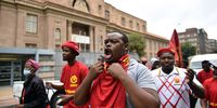 Socialist Revolutionary Workers' Party members marched to the Johannesburg Magistrates' Court to join the students showing support for Mthokozisi Ntumba's family. (Photo: Supplied)