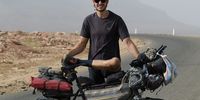 Jake Thorpe and his trusty two-wheeled steed prepare for the journey through the Sahara desert. (Picture: Jake Thorpe)