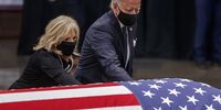 Former Vice President and Democratic presidential candidate Joe Biden and Jill Biden pay their respects to US Representative from Georgia John Lewis following a memorial service in the Rotunda of the US Capitol in Washington, DC, USA, 27 July 2020. EPA-EFE/SHAWN THEW / POOL