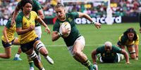 Nadine Roos of South Africa scores her team’s first try in their Women’s Rugby World Cup 2025 Pool D match against Brazil. (Photo: Paul Harding / Getty Images)