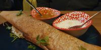 Authentic South Indian fermented rice and lentil dosas are my go-to for starters at Vadivelu. (Photo: Kit Heathcock)