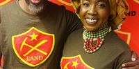 Land Party leader Gcobani Ndzongana (left) with Johannesburg mayoral candidate Ntsiki Mazwai.