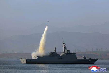 North Korea's warship launched after botched first attempt, KCNA says
