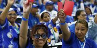 Delegates holding voting cards at the Democratic Alliance Federal Conference held at Gallagher Convention centre in midrand on 01 April 2023.Photo:Felix Dlangamandla