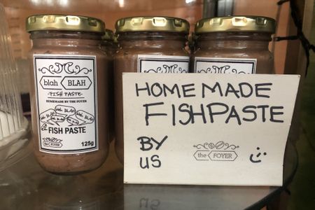 Meet in The Foyer for coffee and blah BLAH fish paste