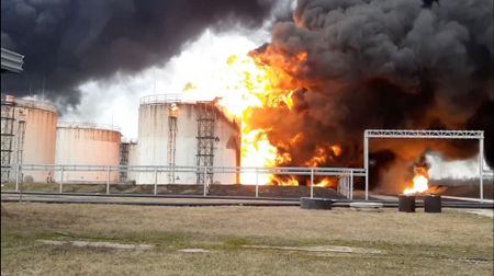 Moscow says Ukraine hit a fuel depot inside Russia