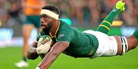 Siya Kolisi will celebrate his 100th cap for the Springboks against France in Paris on Saturday. Above, the Bok captain goes over for a try against Australia at Ellis Park on 16 August 2025. (Photo: Johan Orton / Gallo Images)