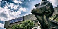 A metal sculpture stands outside the headquarters for Eskom Holdings SOC Ltd., South Africas state-owned electricity utility at Megawatt Park in Sandton, near Johannesburg, South Africa, on Wednesday, Nov. 11, 2015. (Photo: Waldo Swiegers/Bloomberg via Getty Images)
