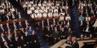 WASHINGTON, DC - FEBRUARY 05:  Female lawmakers dressed in white watch as President Donald Trump delivers the State of the Union address in the chamber of the U.S. House of Representatives at the U.S. Capitol Building on February 5, 2019 in Washington, DC. A group of female Democratic lawmakers chose to wear white to the speech in solidarity with women and a nod to the suffragette movement.  (Photo by Alex Wong/Getty Images)