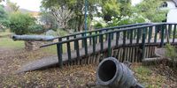In the gardens of the Shipwreck Museum, you’ll find old cannons and massive anchors. Photographer: Chris Marais