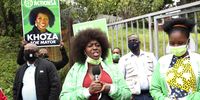 ActionSA leader Dr Makhosi Khoza came out in support of Durban and Coastal Mental Health workers and parents.<br>(Photo: Mandla Langa)