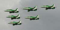 British-built Hawk jets belonging to the Royal Saudi Air Force in flight. (Photo: Flickr)<br>