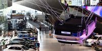 Customers look at Hyundai Motor Co. vehicles on display at the company's Motorstudio showroom in Goyang, South Korea, on Saturday, July 22, 2023. Hyundai Motor is scheduled to release earnings figures on July 26. Photographer: SeongJoon Cho/Bloomberg via Getty Images