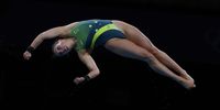 TOKYO, JAPAN - AUGUST 04: Nikita Hains of Team Australia competes in the Women's 10m Platform preliminaries on day twelve of the Tokyo 2020 Olympic Games at Tokyo Aquatics Centre on August 04, 2021 in Tokyo, Japan. (Photo by Al Bello/Getty Images)