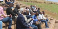 Provincial MEC for environmental affairs Ravi Pillay (centre) listens to community concerns at a public meeting, where he came under attack for failing to include civil society in the government investigation into the UPL chemical disaster. (Photo: Tony Carnie)
