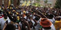 Delegates singing at the African National Congress 9th provincial conference in East London on 07 May 2022.Photo:Felix Dlangamandla/Daily Maverick