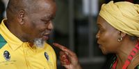 ANC Chairperson Gwede Mantashe and Dr Gwen Ramokgopa at the Cosatu’s 14th elective congress held at Gallagher Convention Centre in Midrand on 27 September 2022.Photo:Felix Dlangamandla/Daily Maverick