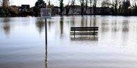 A general view shows flood water at a park in the flood-hit village of Wraysbury, south-west of London, Britain, 10 January 2024. Flood warnings remain in place following last week’s Storm Henk, which has led to mass flooding and travel disruptions in parts of south England and Midlands.  EPA-EFE/NEIL HALL