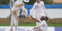 Temba Bavuma, Aiden Markram and Kyle Verreynne of South Africa during day five of the first Test match. (Photo: Daniel Prentice/Gallo Images)