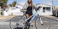 Khanya Qongqo wants to see more women on bicycles. When she can, she teaches her young neighbours to cycle. (Photo: Ashraf Hendricks)