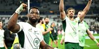 Bok captain Siya Kolisi and lock Eben Etzebeth celebrate victory over France at Stade de France on 8 November 2025 in Paris, France. (Photo: Lionel Hahn / Getty Images)