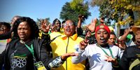 ANC Ekurhuleni delegates sing at their regional conference held in the Indaba Hotel, Fourways, Johannesburg. (Photo: Denvor de Wee)