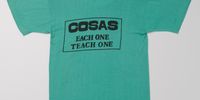 A T-shirt with a simple slogan and design meant that activists could hand make T-shirts in backyards workshops at low cost.