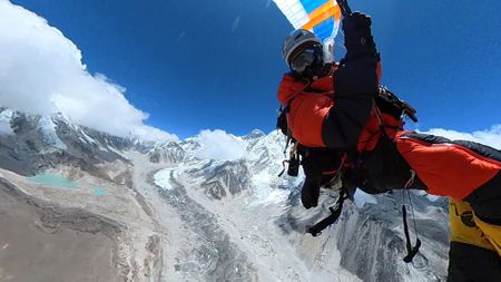 South African makes history as he jumps off Mount Everest and glides into the wild blue yonder