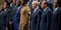 From left: Cameroonian President Paul Biya, Egyptian President Abdel Fattah el-Sisi, Russian President Vladimir Putin, Burkina Faso President Ibrahim Traoré and Mozambique President Filipe Nyusi with other delegates at the Russia-Africa Summit in St Petersburg on 28 July 2023. (Photo: EPA-EFE / Mikhail Tereschenko / Tass)