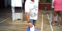 Komani businessman Ken Clark casting his vote at Queens College Junior School in the Eastern Cape during the local government elections on 1 November 2021. (Photo: Tembile Sgqolana)