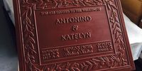 When Katelyn and Antonino Allegra got married their wedding invitations were chocolate bars. (Photo: Supplied)<br>