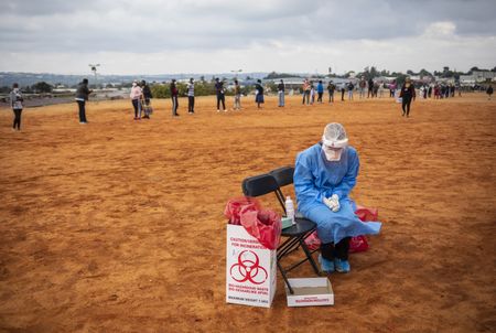 Winding lines at testing stations this Freedom Day