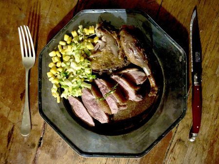 What’s cooking today: Confit leg and pan-fried breast of duck