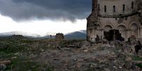 Church of the Redeemer, the ruined Armenian City of Ani, Turkey. Photographer: Peter de Tolly