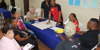 Members of the Durban Coalition in a workshop in Springfield, Durban discuss the People’s Plan and community disaster preparedness and responsiveness, 27 March 2025. (Photo: Lindokuhle Motha)