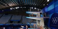 General view as divers train in the Olympic Aquatics Centre ahead of the Paris 2024 Olympic Games on July 22, 2024 in Paris, France. (Photo by Sarah Stier/Getty Images)