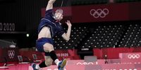 epa09377036 Lee Zii Jia of Malaysia in action during his men's single round of 16 match against Chen Long of China at the Badminton events of the Tokyo 2020 Olympic Games at the Musashino Forest Sports Plaza in Chofu, Tokyo, Japan, 29 July 2021.  EPA-EFE/MAST IRHAM