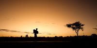 Makowa on his travels through Zimbabwe, as the sun sets. (Screengrab: Wild Africa Fund)