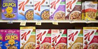 Kellogg’s cereal stacked on shelves for sale at a store in Los Angeles, California, US. (Photo: EPA / Allison Dinner)