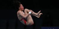 TOKYO, JAPAN - AUGUST 05: Yuxi Chen of Team China competes in the Women's 10m Platform Final on day thirteen of the Tokyo 2020 Olympic Games at Tokyo Aquatics Centre on August 05, 2021 in Tokyo, Japan. (Photo by Tom Pennington/Getty Images)