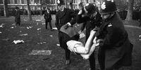 A woman being carried off by three policemen during an anti-Vietnam war demonstration in London. The Met’s undercover Special Demonstration Squad began by targeting the Vietnam Solidarity Campaign in 1968. (Photo: Express Newspapers / Getty Images)