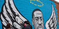 HOUSTON, TX - JUNE 02: A mural of George Floyd is shown painted on the side of Scott Food Mart in the Third Ward before a march in his honor on June 2, 2020 in Houston, Texas. Family members of Floyd were scheduled to participate in a march from Discovery Green to City Hall with support from the local chapter of Black Lives Matter. Floyd, a former resident of the Third Ward, died May 25 while in police custody in Minneapolis, Minnesota. (Photo by Sergio Flores/Getty Images)