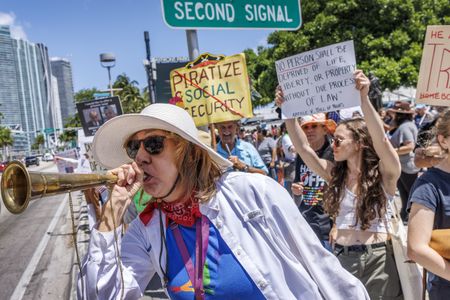 May Day protesters across US decry Trump policies, call for rule of law