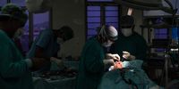 JAIPUR, INDIA - JUNE 01: Indian surgeon Antima Memiwal (2R) finishes surgery after removing a fungal infection associated with mucormycosis in an operating theatre at the Sawai Man Singh Hospital on June 1, 2021 in Jaipur, Rajasthan, India. The state of Rajasthan has declared mucormycosis, or black fungus, an epidemic, in the wake of rising cases primarily among those recovering from the coronavirus. The rare but potentially deadly fungal infection affects the respiratory tract, sometimes causing swelling and discoloration around the eyes and mouth. India's prolonged and devastating wave of Covid-19 infections has gripped cities and overwhelmed urban health resources, but it has also reached deep into rural India, where the true extent of devastation is unknown because of the lack of widespread testing or reliable data. (Photo by Rebecca Conway/Getty Images)
