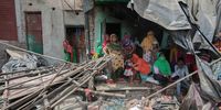 Residents near demolished structures after bulldozers moved into Delhi’s violence-hit Jahangirpuri area in New Delhi, India on 20 April 2022. (Photo: EPA-EFE / Rajat Gupta)