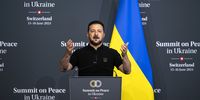 President Volodymyr Zelensky of Ukraine speaks at the Ukrainian closing press conference at the Summit on Peace in Ukraine in Stansstad near Lucerne, Switzerland, on 16 June 2024. (Photo: EPA-EFE / Allessandro Della Valle / Pool)