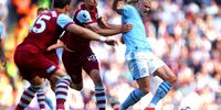 Manchester City vs West Ham United in Etihad Stadium, Manchester, on 19 May 2024. Erling Braut Haaland in action with West Ham United's Tomas Soucek. (Photo:  Reuters/Lee Smith) 