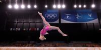 TOKYO, JAPAN - JULY 29: Angelina Melnikova of Team ROC competes on balance beam during the Women's All-Around Final on day six of the Tokyo 2020 Olympic Games at Ariake Gymnastics Centre on July 29, 2021 in Tokyo, Japan. (Photo by Jamie Squire/Getty Images)
