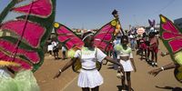 Carnival performers prepare for the annual Orange Farm Carnival, in Johannesburg, South Africa, 01 December 2024. The annual festival aims to bring the community of the township south of Johannesburg together in a spirit of 'Ubuntu', or togetherness. Organized by the Project of Nkosana Ngobese Foundation in Association with the Stretford CHC Clinic, the carnival also raises awareness to the subject of HIV/AIDS and the 16 days of activism highlighting gender-based violence in the community.  EPA-EFE/KIM LUDBROOK