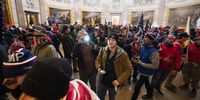 Supporters of US President Donald J. Trump in the Capitol Rotunda after breaching Capitol security in Washington, DC, USA, 06 January 2021. (Photo: EPA-EFE / Jim Lo Scalzo) 